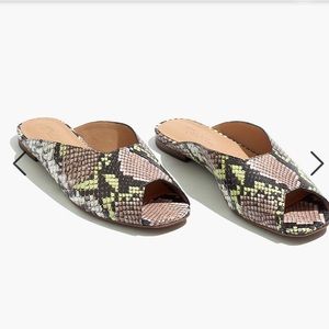 Madewell The Erica Peep-Toe Mule Snake Leather